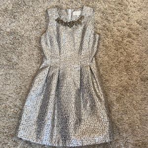 J.O.A. Los Angeles Silver Dress w/ jeweled neck
